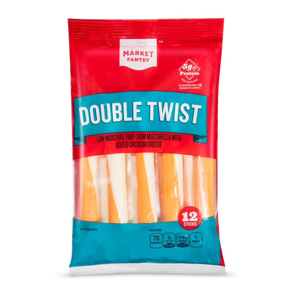 Double Twist Mozzarella String Cheese - 12ct - Market Pantry Image