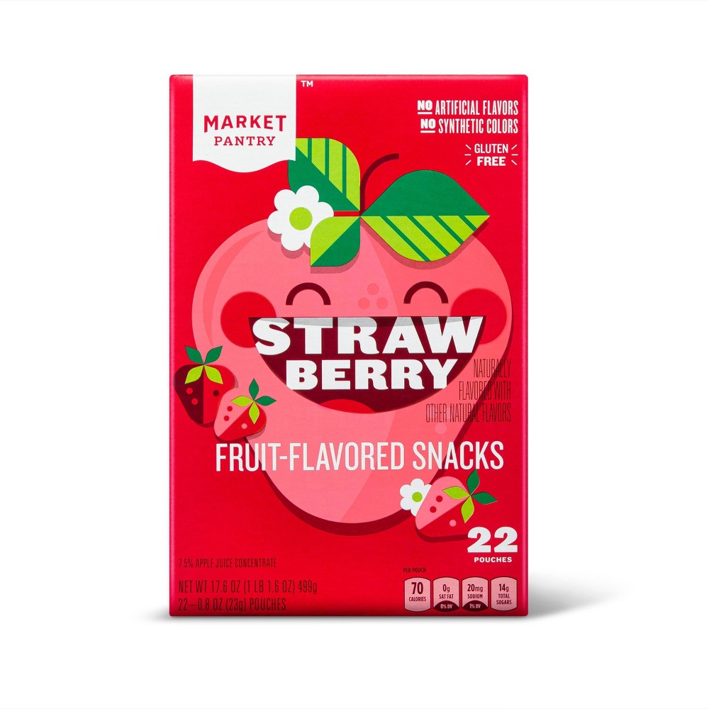 Strawberry Fruit-Flavored Snack 22ct - Market Pantry Image