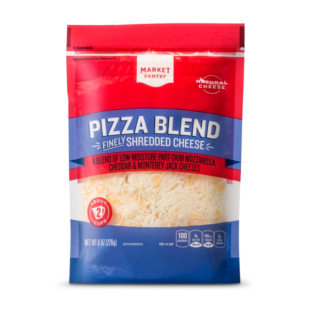 Finely Shredded Pizza Three Cheese Blend - 8oz - Market Pantry Image