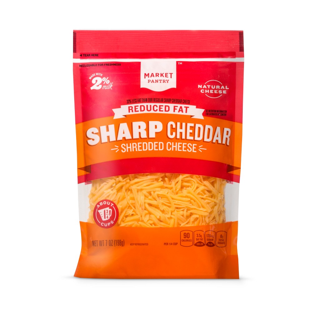 Market Pantry, Reduced Fat Sharp Cheddar Shredded Cheese Image