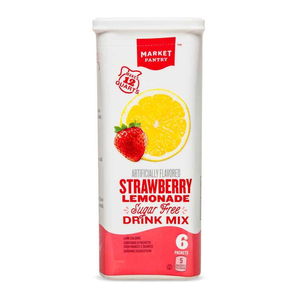 Sugar-Free Strawberry Lemonade Drink Mix - 6ct - Market Pantry Image