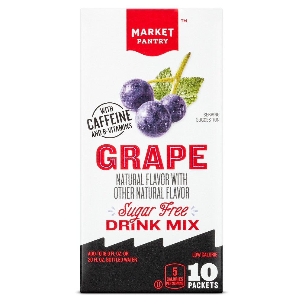 Grape Sugar Free Energy Drink Mix - 10ct - Market Pantry Image
