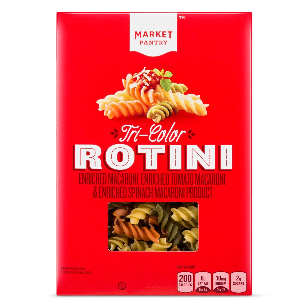 Tri Color Rotini Pasta - 12oz - Market Pantry Image