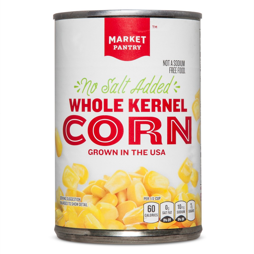 No Salt Added Whole Kernel Sweet Corn 15.25 Oz - Market Pantry Image