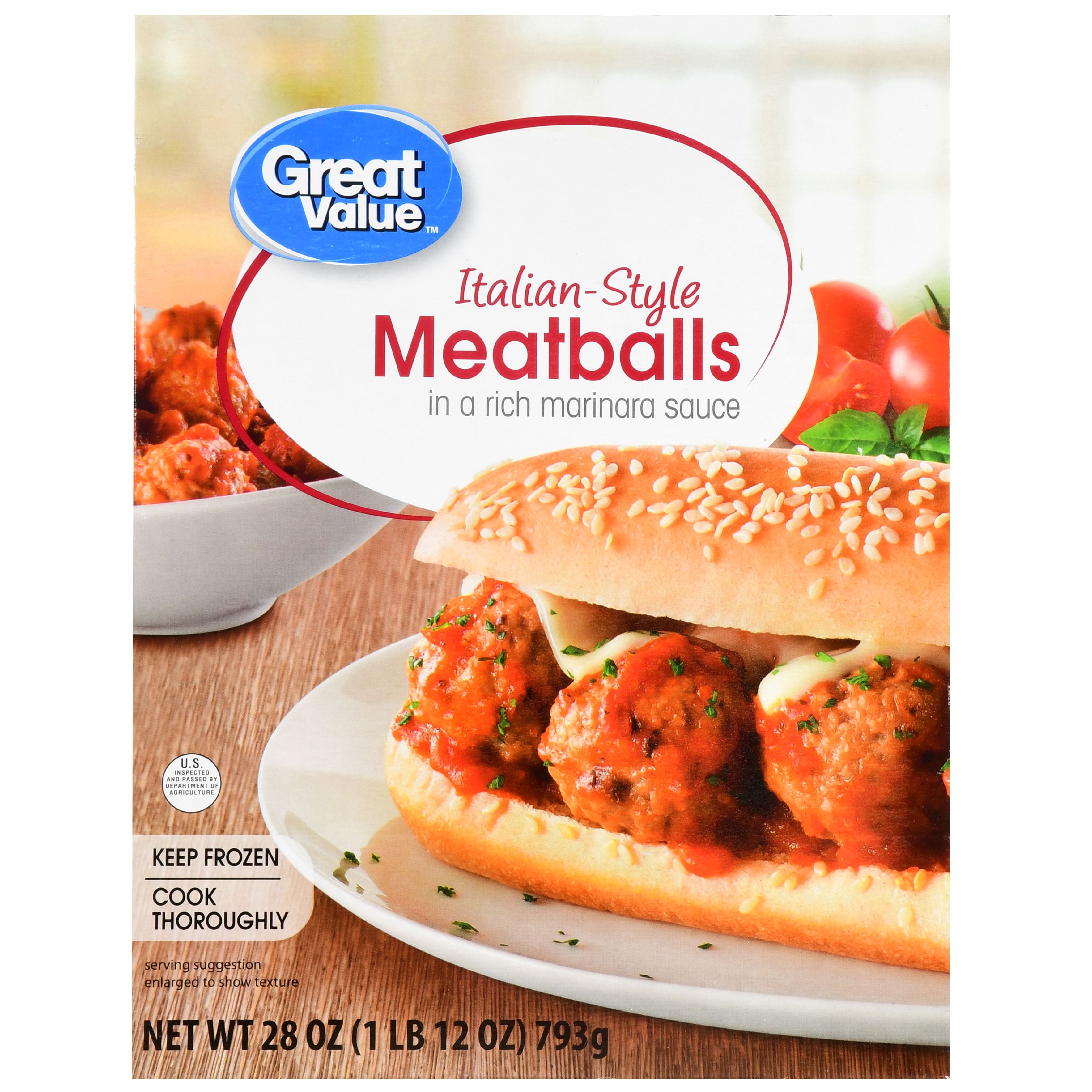 Great Value Frozen Italian-Style Meatballs, 28 Oz