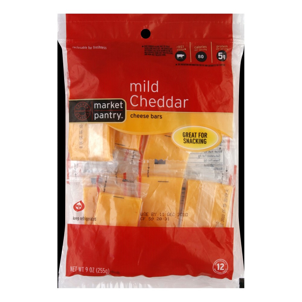 Mild Cheddar Cheese Bars - 12ct - Market Pantry Image
