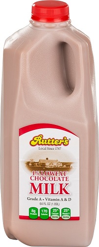 Rutter's 1% Lowfat Chocolate Milk, Half Gallon
