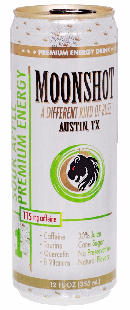 Moonshot, Premium Energy Drink, Sour Apple