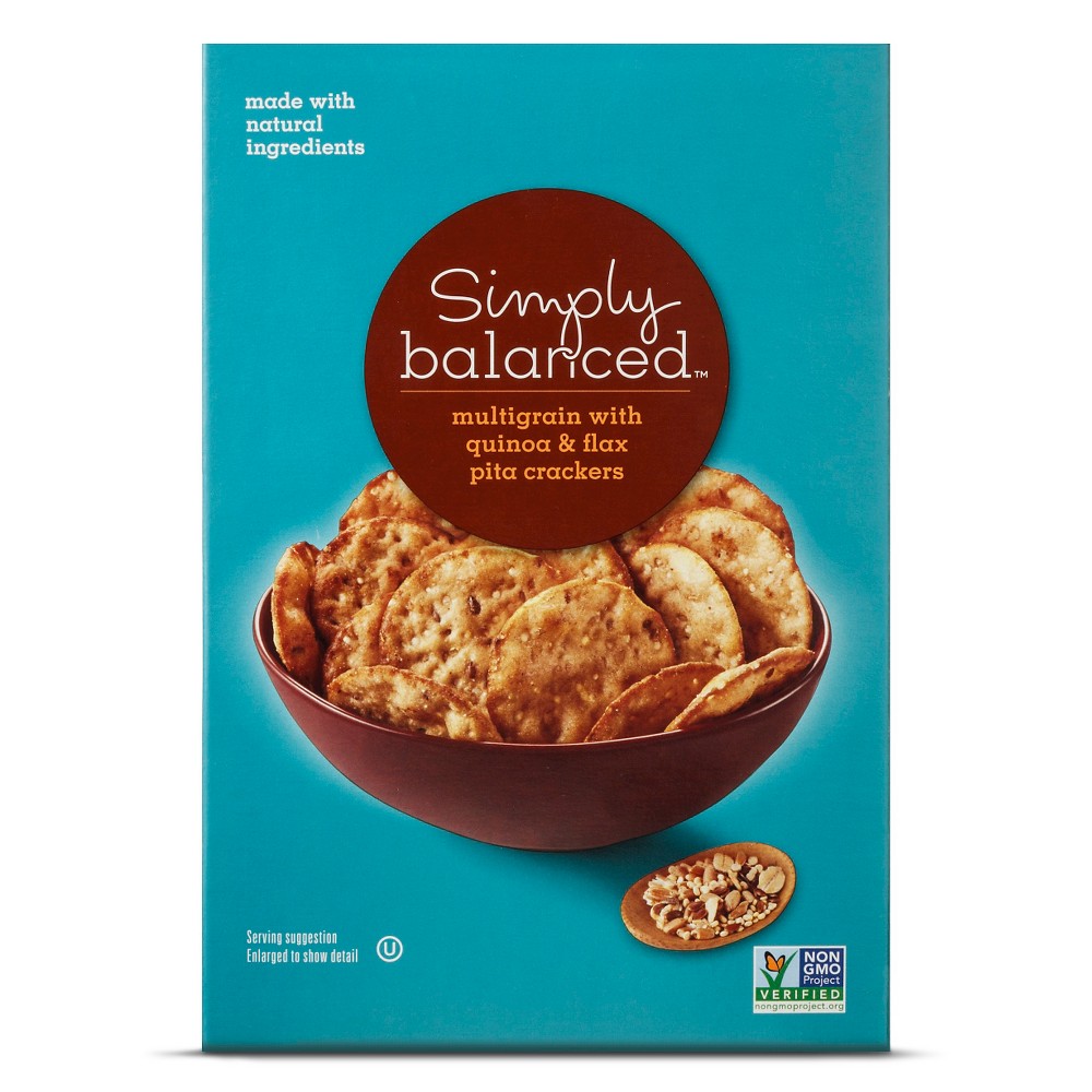 Multigrain with Quinoa & Flax Pita Crackers 5oz - Simply Balanced Image