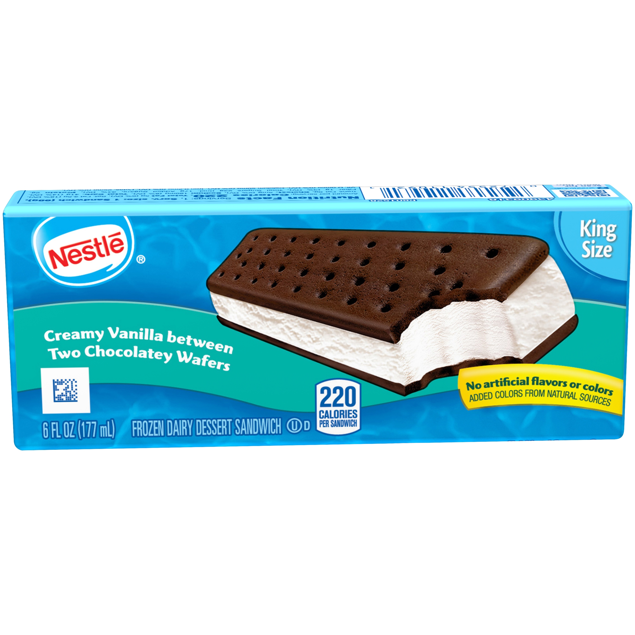 Nestle Ice Cream Sandwich, King Size, Vanilla - 6 Fl Oz