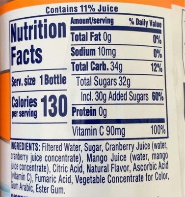 Cran-Mango, Cranberry Mango Juice Drink from Concentrate thumbnail