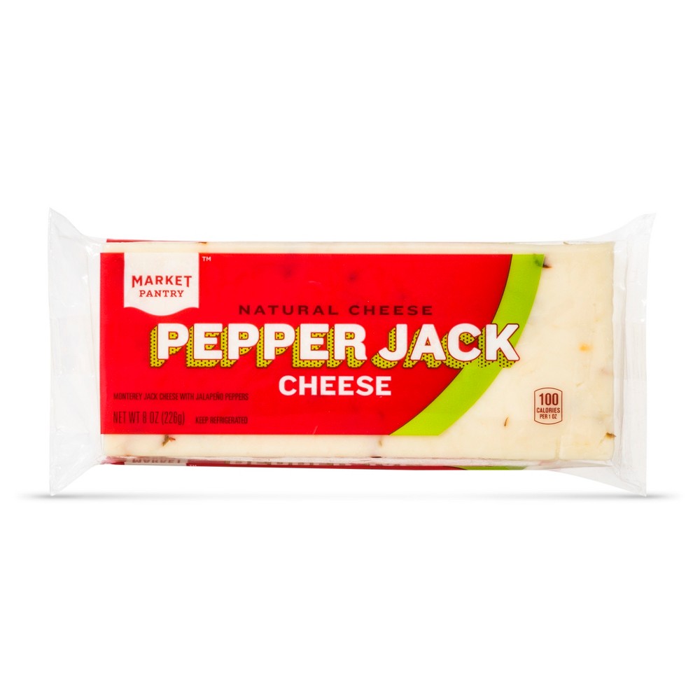 Natural Pepper Jack Cheese - 8oz - Market Pantry Image