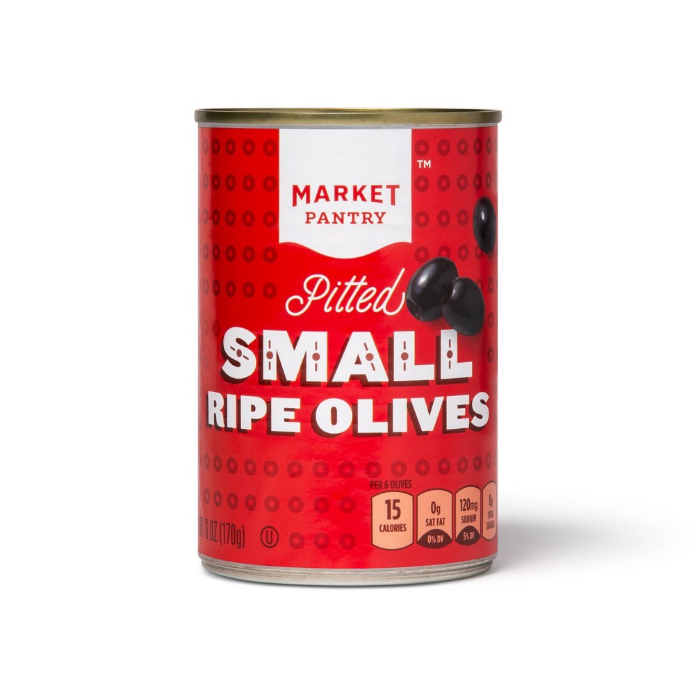 Small Pitted Black Olives - 6oz - Market Pantry™ Image