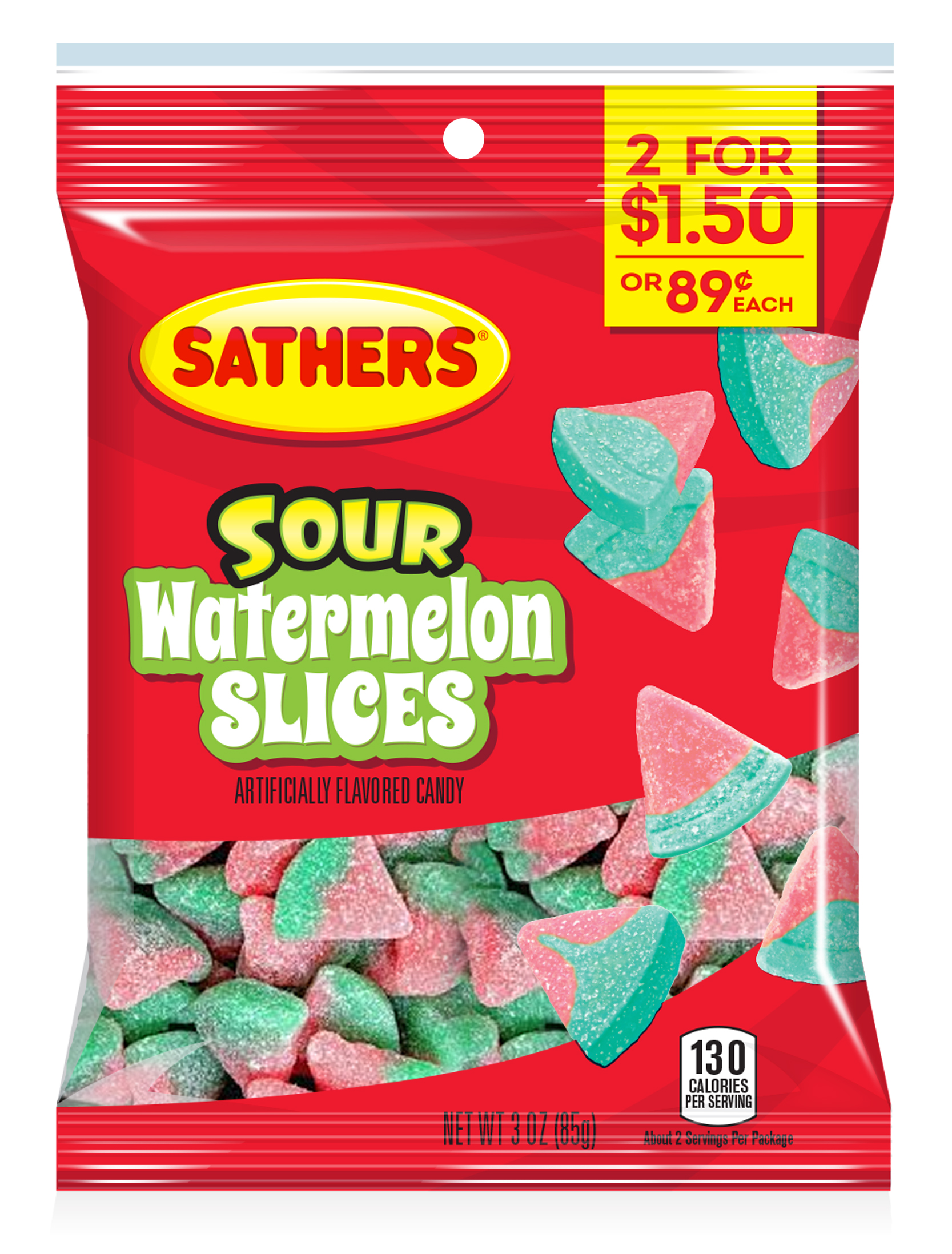 Sathers, Candy, Sour Watermelon Slices