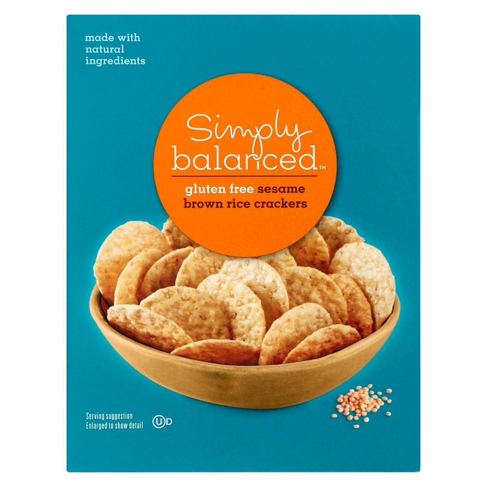 Gluten Free Sesame Brown Rice Crackers 3.5oz - Simply Balanced Image