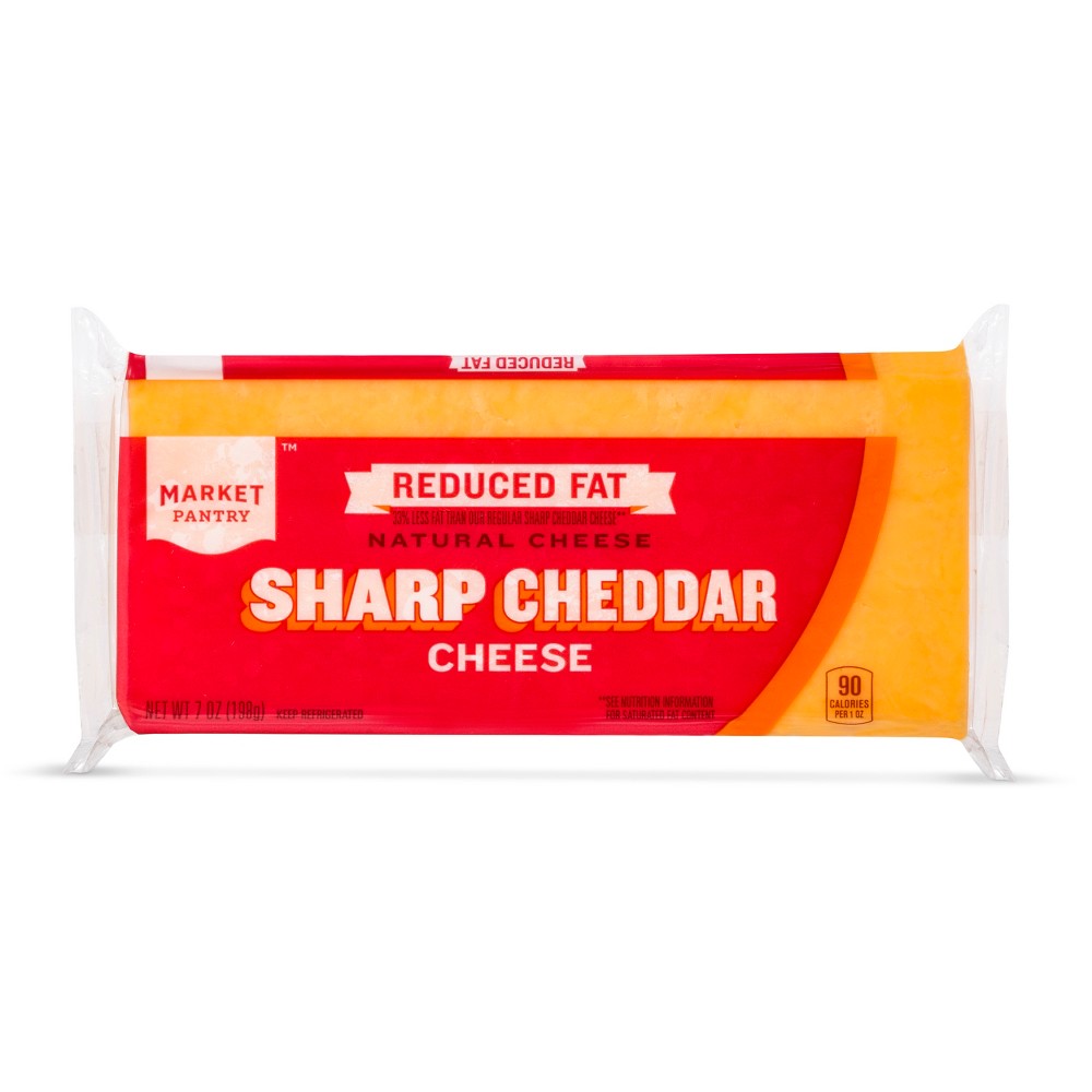 Reduced Fat Sharp Cheddar Cheese - 8oz - Market Pantry Image