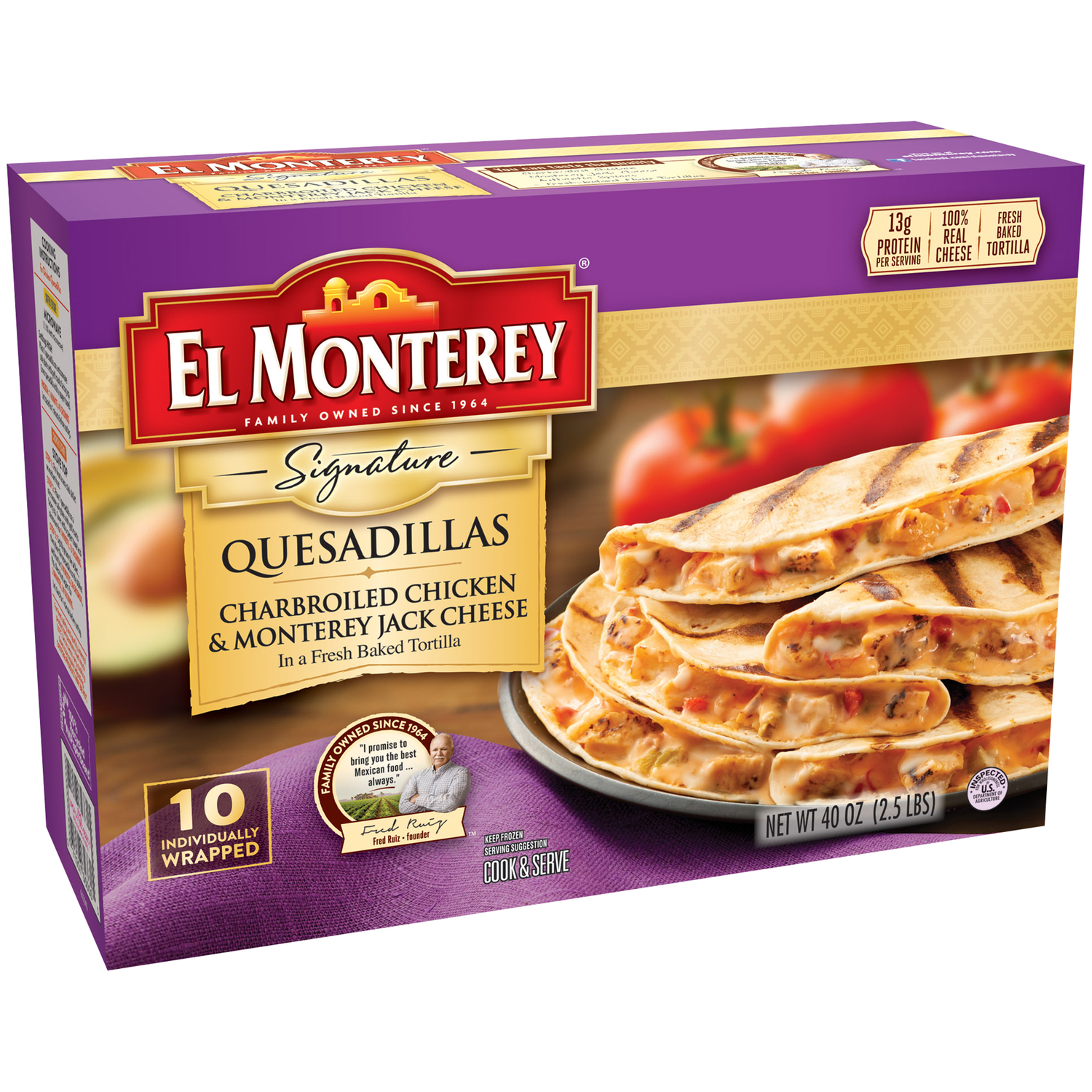 SIGNATURE CHARBROILED CHICKEN & MONTEREY JACK CHEESE QUESADILLAS 