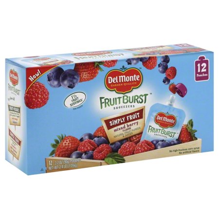 SIMPLY FRUIT, MIXED BERRY FLAVOR NATURAL FRUIT PUREES & JUICES SQUEEZERS, MIXED BERRY