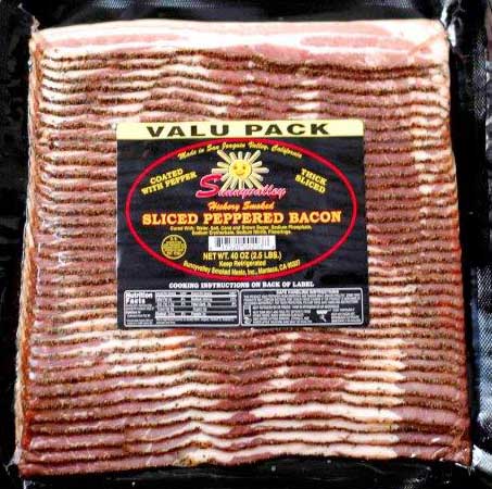 Sunnyvalley Sliced Peppered Bacon, 40 Oz.