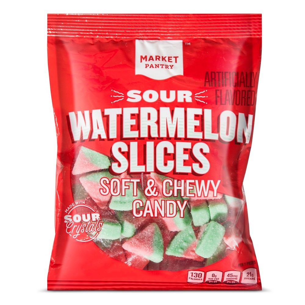 Sour Watermelon Chews Soft & Chewy Candy - 8oz - Market Pantry Image