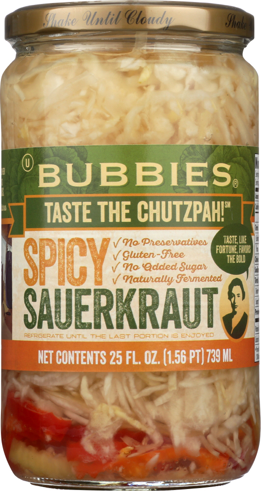 Bubbies, Spicy Sauerkraut, 25 Oz (Case of 6)