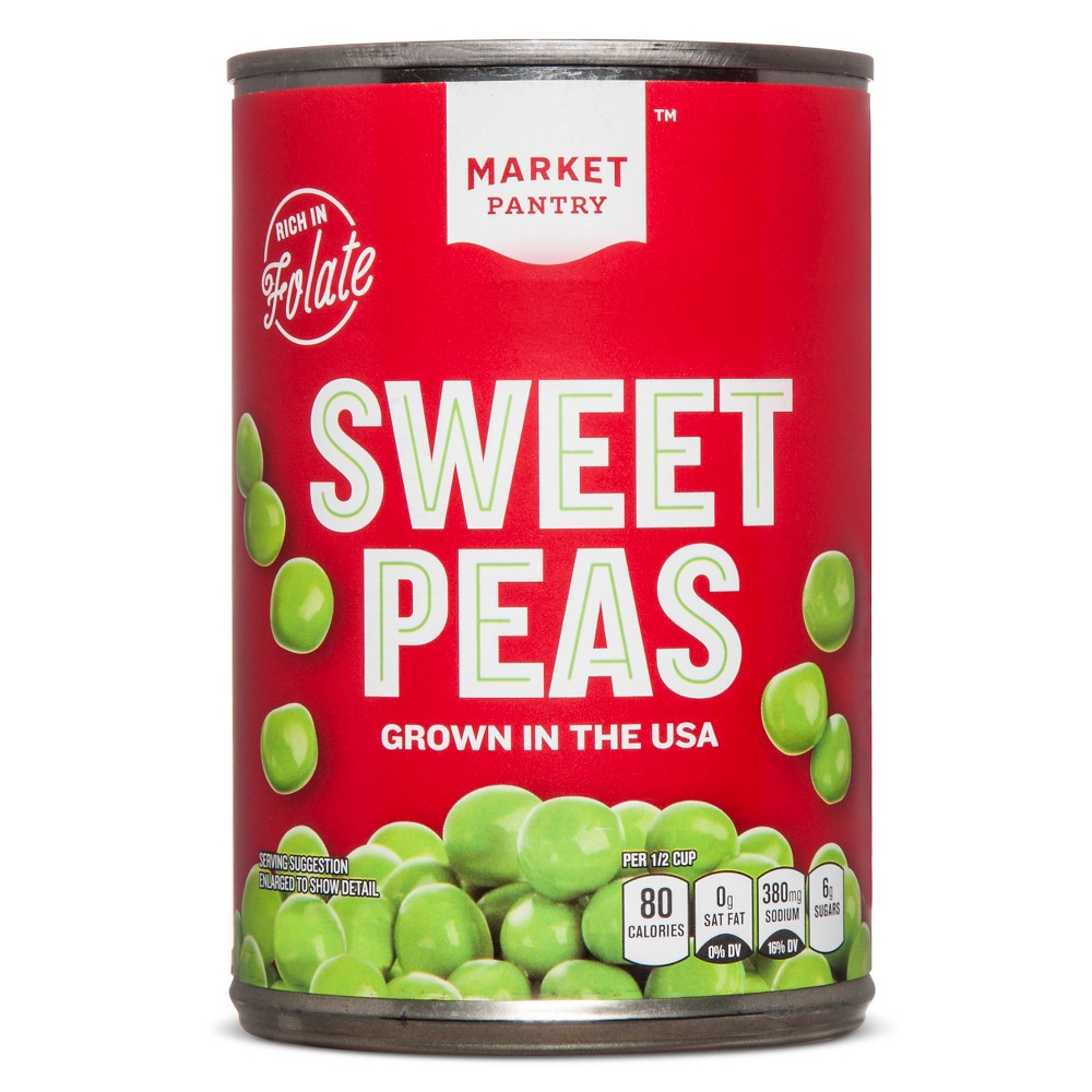 Whole Sweet Peas 15 Oz - Market Pantry Image