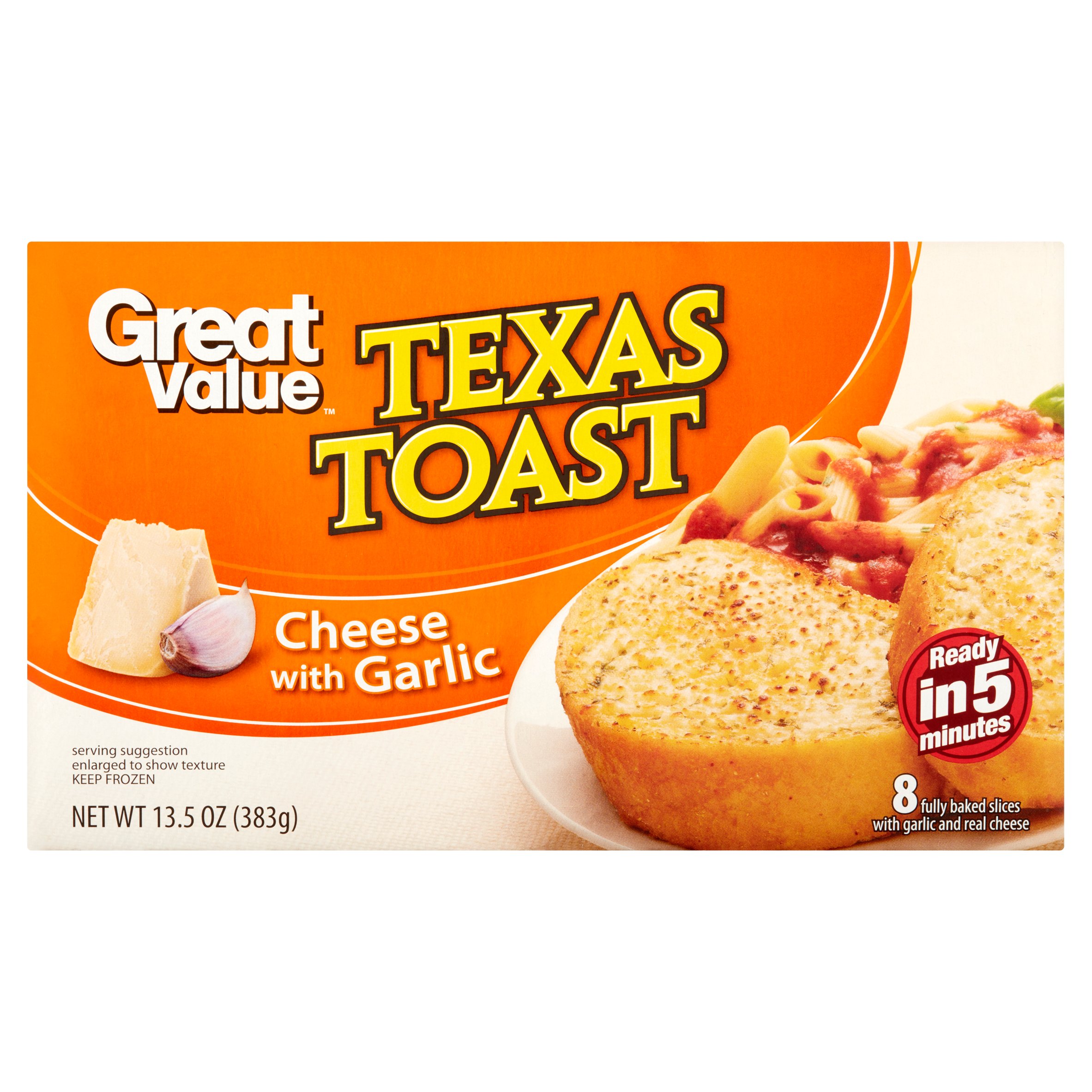 Great Value Cheese with Garlic Texas Toast, 13.5 Oz, 8 Count Image