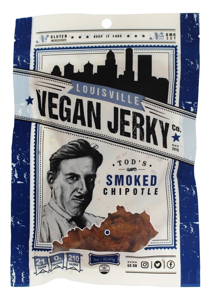 Louisville Vegan Jerky Gluten Free Smoked Chipotle -- 3 oz