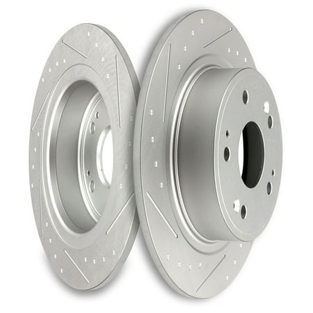 Scitoo Brake Rotors  Rear Slotted Rotors Brake Discs Brakes Kit Compatible 120.40068 42510-SFY-000 Fit 09 10 11 12 13 14 for Acura TSX 2005-2017 for H