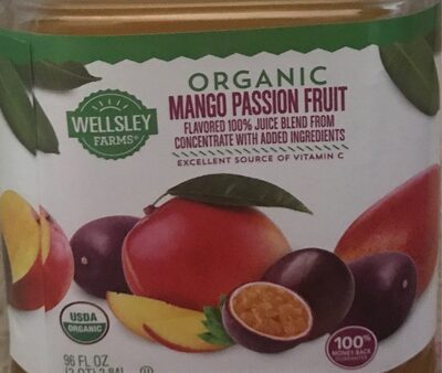 Mango Passion Fruit Flavored 100% Juice Blend from Concentrate with Added Ingredients, Mango Passion Fruit