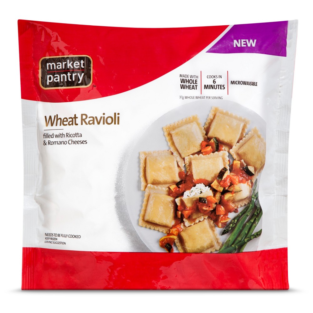 Square Whole Wheat Frozen Ravioli - 25oz - Market Pantry Image