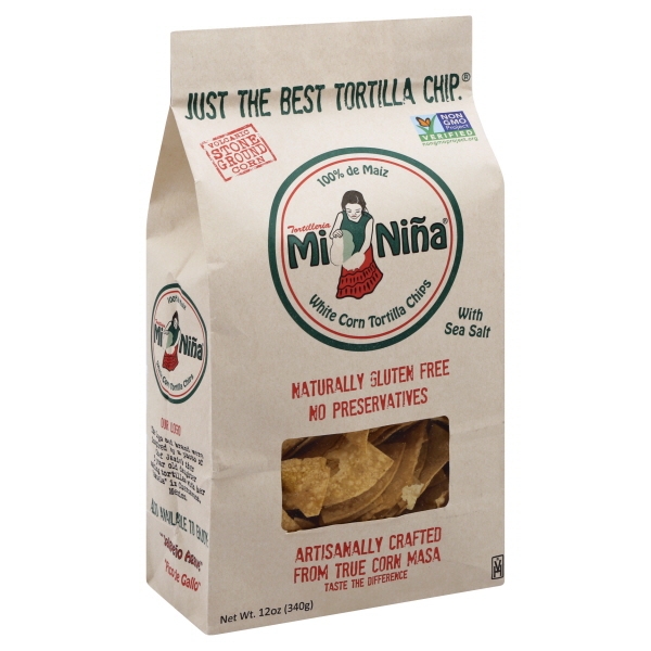 Mi Nina, Organic Sea Salt Tortilla Chips, 12 Oz(Case of 9)