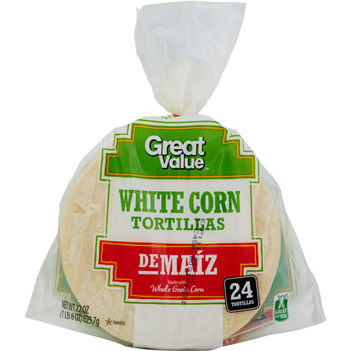 Great Value White Corn Tortillas, 24 Ct