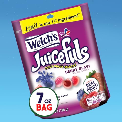 Welch S Juicefuls Juicy Fruit Snacks  Berry Blast  Fruit Gushers  Gluten Free  Sharing Size Bags  7 Oz (Pack of 1) thumbnail
