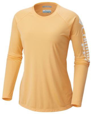 Columbia PFG Tidal Tee II Long-Sleeve T-Shirt for Ladies - Light Juice/White - L