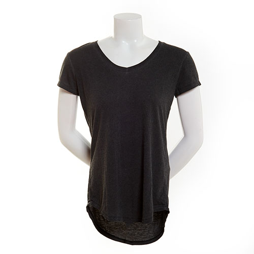 Juniors Poof! Mineral Zip Back Shirttail V-Neck Top L, Mint