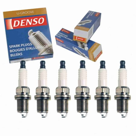 6 Pc DENSO 3119 Standard U-Groove Spark Plugs for 19302724 22401-0B015 22401-53J05 5614285 90919-01176 90919-01244 K16R-U Ignition Wire Secondary Fits
