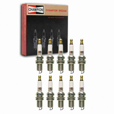 10 Pc Champion 9201 Iridium Spark Plugs for 4512 9807B-561-5W BKR6EYA F8DPER FGR9DQI IFR6E11 IFR6J11 K20RU RC12WYPB4 SK16PR-A11 Ignition Wire Secondar