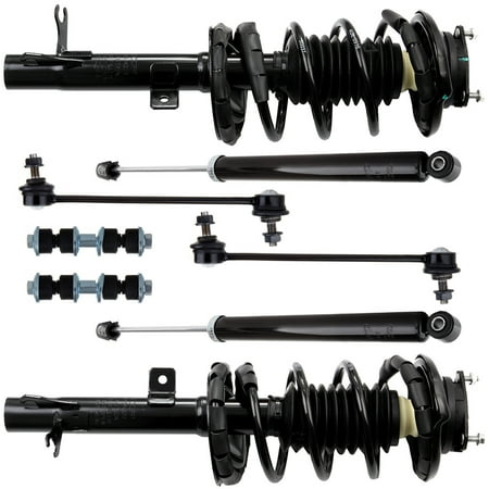 ECCPP Front Strut Spring Assembly Rear Shock Absorber Stabilizer Bar Link Kit Fits 2000-2005 for Ford Focus Replace for 171505 171504 5796 K90130 K800