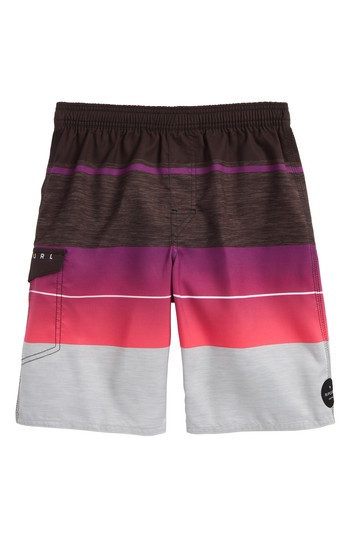 Boy's Rip Curl Eclipse Volley Shorts, Size M (12-14) - Pink