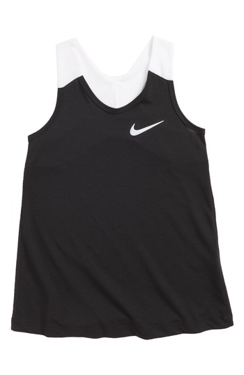 Girl's Nike Dry Racerback Tank, Size M (10-12) - Black