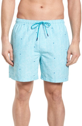 Men's Southern Tide Dover Beach Swim Trunks, Size Large - Blue