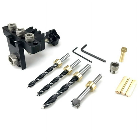 Adjustable Doweling Jig Woodworking Pocket Hole Jig 8MM 10MM Bushes Drilling Guide Locator Puncher Tools Best Dowel Jig