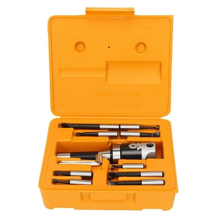 Bore Head Set  Easy to Install Boring Cutter Simple Adjustment with Drill Bits and Wrench for CNC Milling