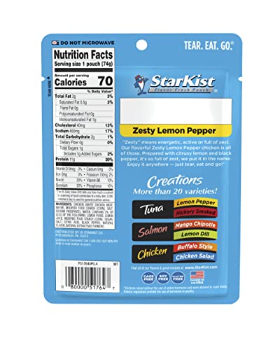 StarKist Chicken Creation Zesty Lemon Pepper, Single Serve Pouch, 2.6 Oz thumbnail