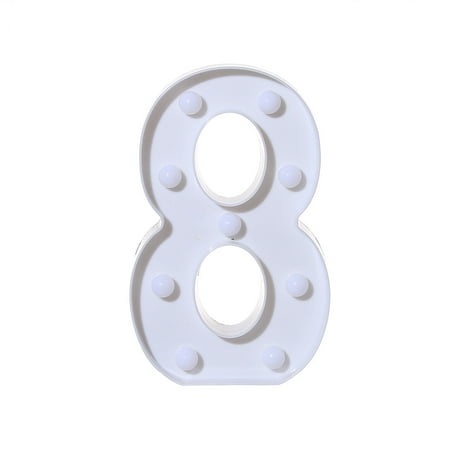 FNGZ LED Light Clearance Promo Alphabet LED Digital Lights Light up White Plastic Digital Standing Hanging 7