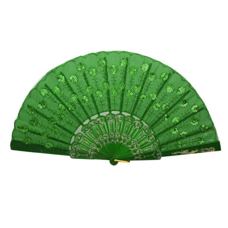 FNGZ Fans Clearance Promo Spanish Lace Silk Folding Hand Held Dance Fan Flower Pattern for Party Wedding
