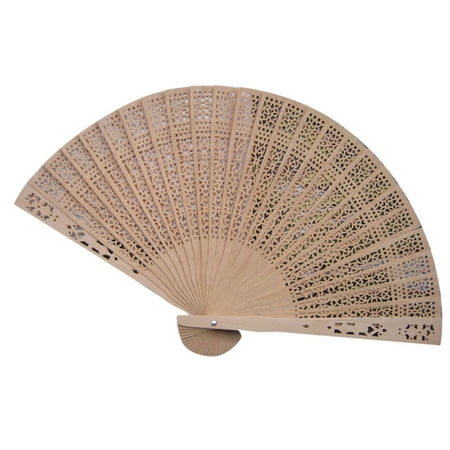 FNGZ Paper Fans Set Clearance Promo Wedding Hand Fragrant Party Carved Bamboo Folding Fan Chinese Wooden