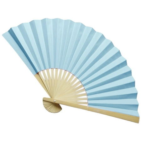 FNGZ Fans Clearance Promo Chinese Hand Held Fan Bamboo Paper Folding Fan Party Wedding Decor Light Blue