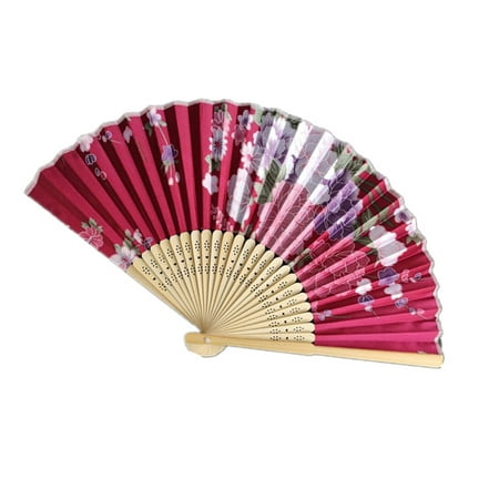 FNGZ Paper Fans Set Clearance Promo Vintage Bamboo Folding Hand Held Flower Fan Chinese Dance Party Pocket Gifts